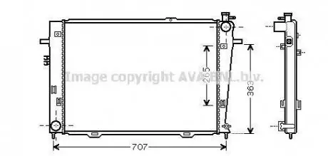 Радиатор, охлаждение двигателя AVA QUALITY COOLING AVA COOLING HY2126