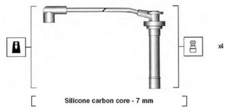 Комплект высоковольтных проводов NISSAN PRIMERA 1,6 16V -96 [941295120858] MAGNETI MARELLI MSK858