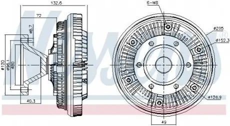 Віскомуфта вентилятора радіатора NISSENS 86145