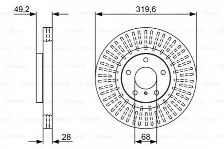 Гальмівний диск INFINITI/NISSAN FX35/FX/Maxima F'3,5-4,502-08 BOSCH 0986479V60