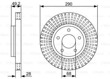 Тормозной диск NISSAN Quest/Pathfinder F'3,5'03>> BOSCH 0986479V48