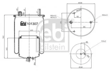Пневморессора 4571 N P02 (со стаканом) FEBI BILSTEIN 101307