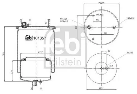 Пневморессора 4561 N P02 (со стаканом) FEBI BILSTEIN 101357
