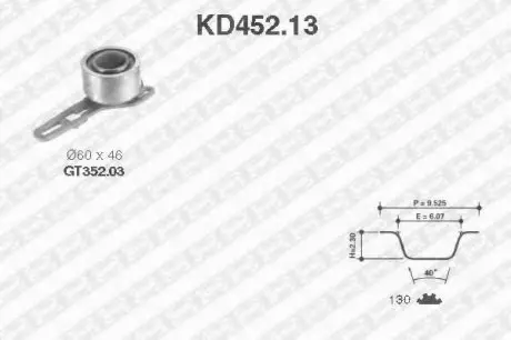 Комплект ременя ГРМ FORD (Ви-во NTN-SNR) SNR NTN KD452.13
