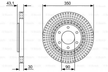 Тормозной диск NISSAN/INFINITI Armada/Titan/QX56 F'5,6'03-10 BOSCH 0986479V51