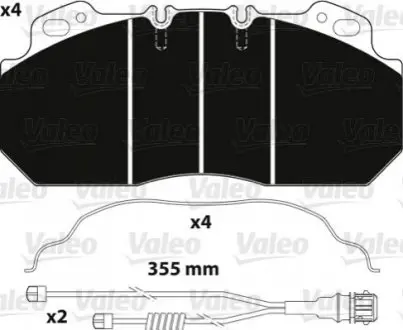 Колодки тормозные 249x110x28 Valeo 882217