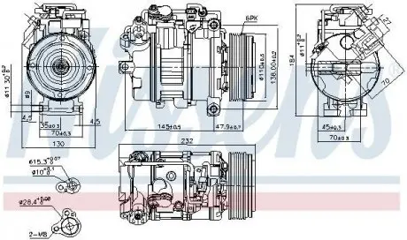 Компрессор кондиционера NIS NISSENS 890628