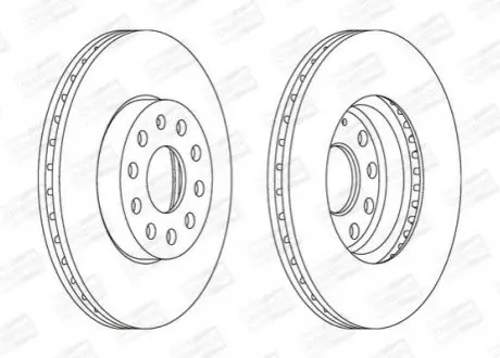 Тормозной диск передний VW Caddy, Golf / Audi A3 / Seat Leon / Skoda Octavia CHAMPION 562235CH
