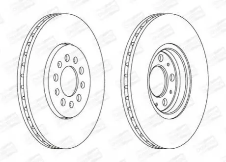 Гальмівний диск передній Audi A1, A3 / VW Golf, Polo, Bora, New Beetle CHAMPION 562041CH