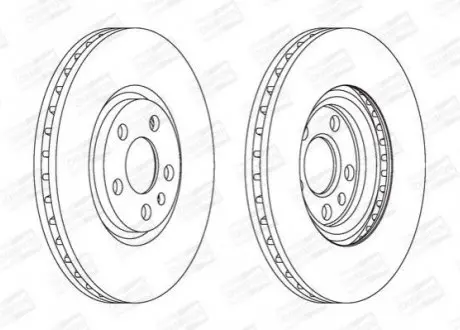 Гальмівний диск передній CITROËN C8,JUMPY/FIAT SCUDO,ULYSSE/LANCIA FULVIA,PHEDRA/PEUGEOT 807,EXPERT CHAMPION 562224CH
