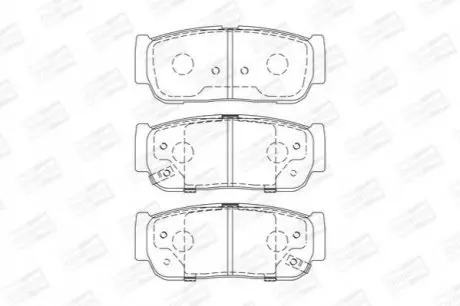 KIA Тормозные колодки задн.Sorento 02-,SsangYong Rexton,Kyron,Rodius 05- CHAMPION 573676CH