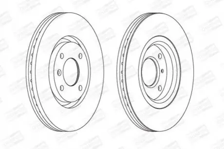 Гальмівний диск передній Citroen Berlingo / DS / Opel Corsa / Peugeot 206, 207, 208, 307, 308, Partn CHAMPION 562129CH