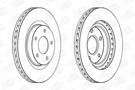 Тормозной диск передний Mitsubishi ASX / Jeep Compas, Patriot / Dodge Avenger, Caliber / Chrysler CHAMPION 562790CH