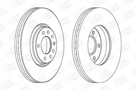 Тормозной диск передний Opel Astra, Corsa, Meriva, Vectra, Zafira / Saab 9-5 CHAMPION 562240CH