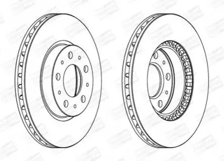 Тормозной диск передний Volvo 850, 940, C70, S70, S90, V70, V90, XC70 (1996->) CHAMPION 561866CH