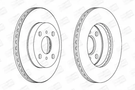 Тормозной диск передний Toyota Echo, Platz, Yaris (1999->) CHAMPION 562443CH