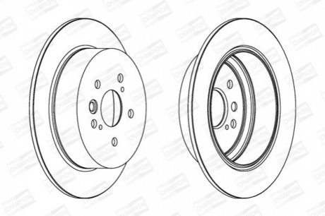 Тормозной диск задний TOYOTA RAV 4 CHAMPION 562288CH (фото 1)