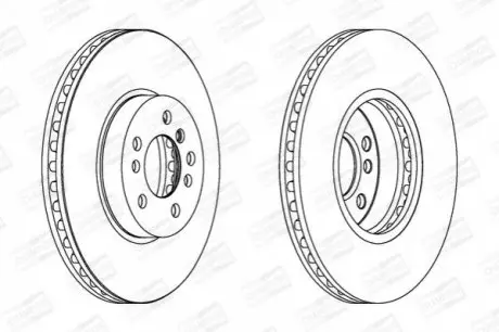 Тормозной диск передний BMW X3, X5 CHAMPION 562134CH-1