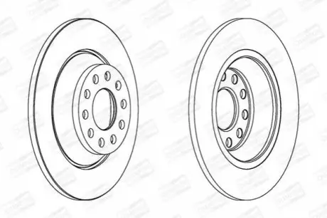 Тормозной диск задний Audi A6 (4F2, C6) Allroad (4FH, C6) Avant (4F5, C6) CHAMPION 562438CH