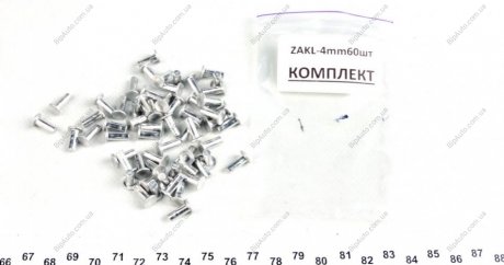 Заклепки накладок колодок гальмівних (задніх) DB 408-410 (4 мм) (к-кт 60 шт) BEGEL Germany ZAKL-4mm60шт (фото 1)
