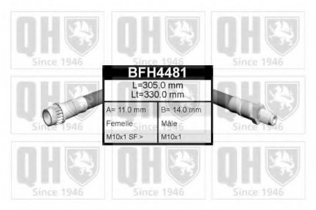 Гальмівний шланг QUINTON HAZELL BFH4481