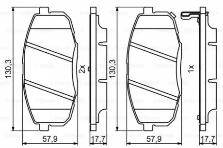 Тормозные колодки, дисковые. 0 986 494 995 BOSCH 0986494995 (фото 1)