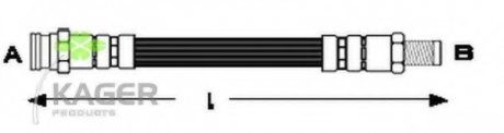 Гальмівний шланг задній Peugeot 104 1.1 79-84 KAGER 38-0540 (фото 1)