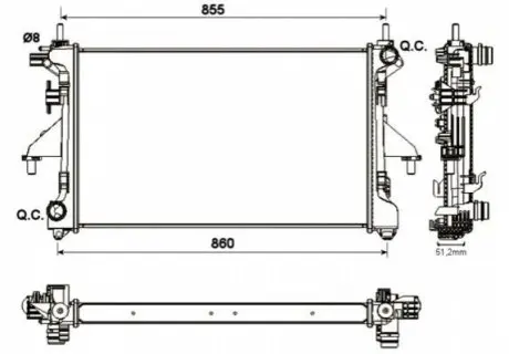 Радиатор двигателя (manualna) CITROEN JUMPER, FIAT DUCATO, PEUGEOT BOXER 2.2D/2.3D/3.0D 04.06- NRF 54204A