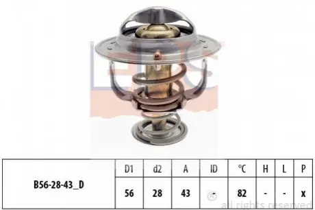 TOYOTA Термостат Avensis,Camry,Rav 4 III,Mitsubishi Lancer X,Outlander III,Nissan,Volvo EPS 1.880.399S