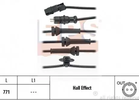 Датчик ABS передний Renault Megane, Scenic 1.4-2.0 02- EPS 1.960.156