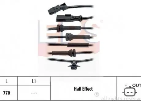 Датчик ABS передний Renault Kangoo 08- EPS 1.960.148