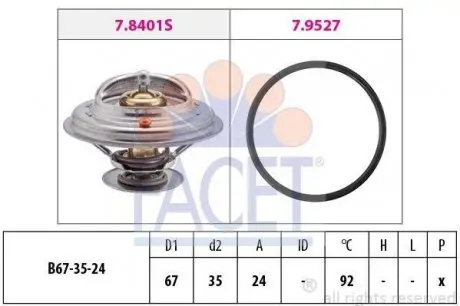 Термостат, охлаждающая жидкость FACET 7.8401