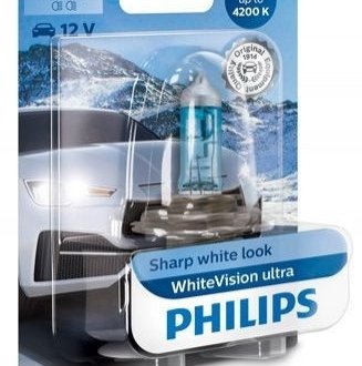 Лампа накаливания H4 12V 60/55W WhiteVision ULTRA +60 (4200K) (1шт) PHILIPS 12342WVUB1
