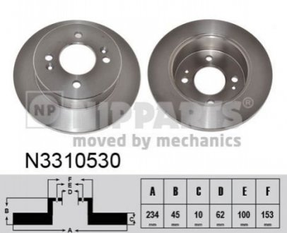 Гальмівні диски задні NIPPARTS N3310530 (фото 1)