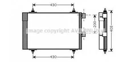 Радиатор кондиционера CITROEN: BERLINGO (MF) 1.6 HDI 90 96-, XSARA PICASSO (N68) 1.6 HDi 99- \ PEUGEO AVA QUALITY COOLING AVA COOLING CNA5241D