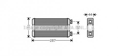 Радиатор отопителя NISSAN: INTERSTAR АВТОБУС (X70) DCI 90/DCI 100/DCI 120/DCI 150/DCI 80 02-, INTERS QUALITY COOLING AVA COOLING RTA6457 (фото 1)