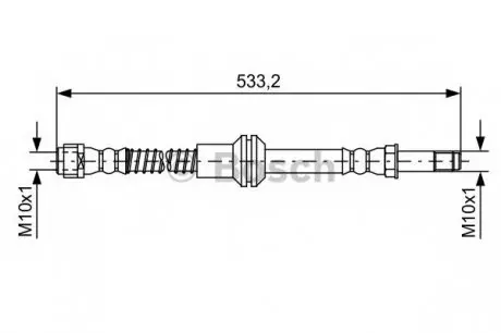 1 987 481 609_шланг тормозной передний! \ MB C218 11>/W212/S212 09> L=535 BOSCH 1987481609