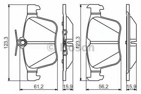 Колодки тормозные audi a3vw golf vii 12- задние BOSCH 0986495346