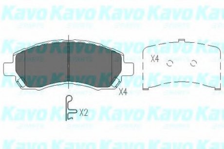 Комплект гальмівних колодок, дискове гальмо PARTS KAVO KBP-8015