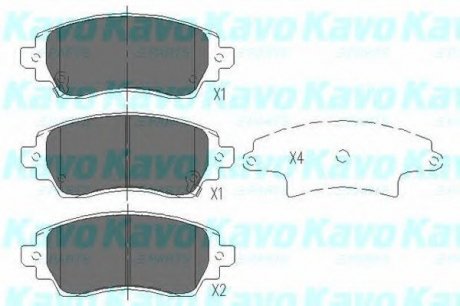 Комплект тормозных колодок, дисковый тормоз PARTS KAVO KBP-9010 (фото 1)