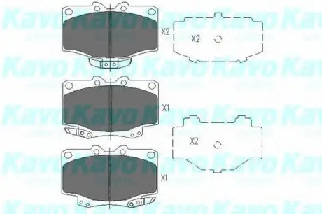 Комплект тормозных колодок, дисковый тормоз PARTS KAVO KBP-9048