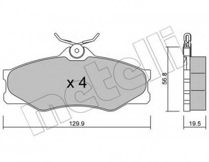 Комплект тормозных колодок, дисковый тормоз Metelli 22-0636-0 (фото 1)