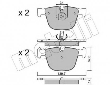 Комплект гальмівних колодок (дискових) Metelli 22-0773-0 (фото 1)
