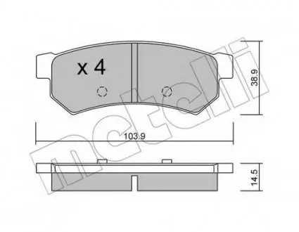 Комплект тормозных колодок, дисковый тормоз Metelli 22-0846-0