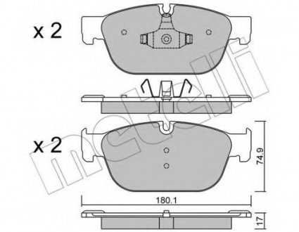 Комплект тормозных колодок, дисковый тормоз Metelli 22-0854-0