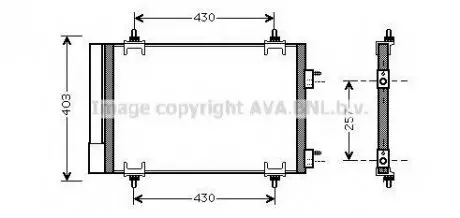 Радиатор кондиционера [535x361] AVA QUALITY COOLING AVA COOLING CNA5230D
