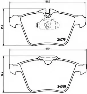 Комплект гальмівних колодок, дискове гальмо BREMBO P 36 027