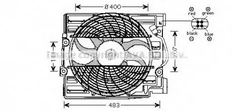 Вентилятор, охлаждение двигателя AVA QUALITY COOLING AVA COOLING BW7509