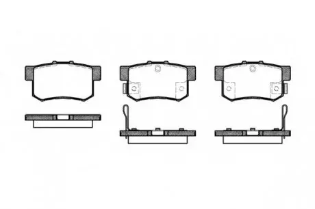 Гальмівні колодки зад. Civic 98-/Accord 90-03 (Akebono) (47,8x88,9x14) WOKING P2253.32