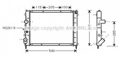 Радиатор, охлаждение двигателя AVA QUALITY COOLING AVA COOLING RTA2231 (фото 1)